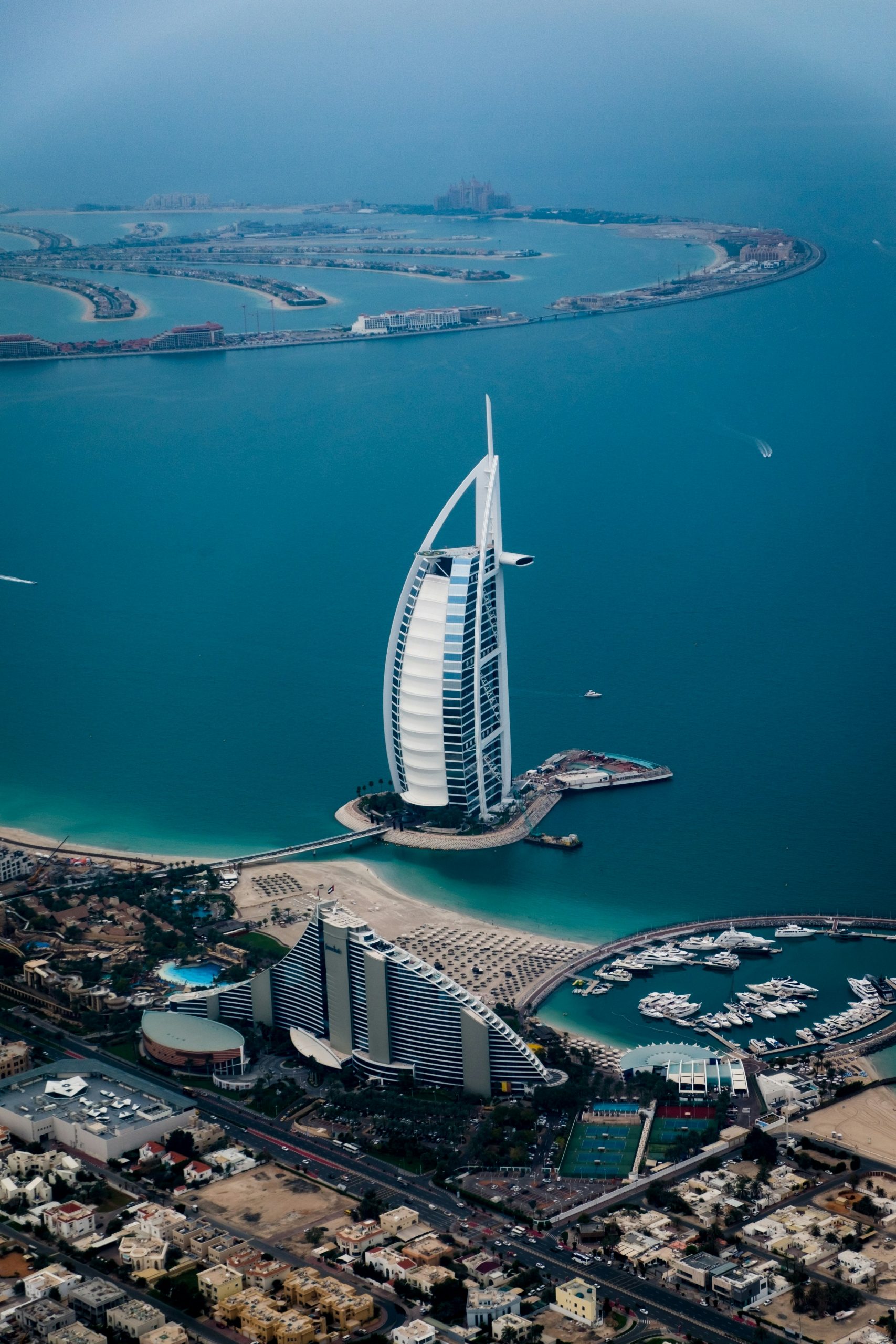 Flights to Dubai skyline and desert