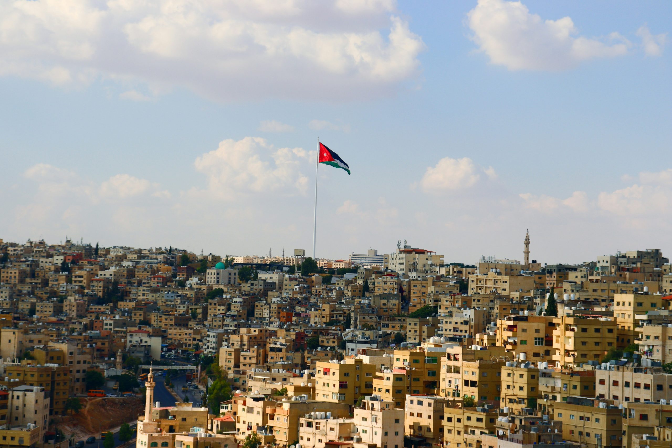Flights to Amman with view of Roman Theater